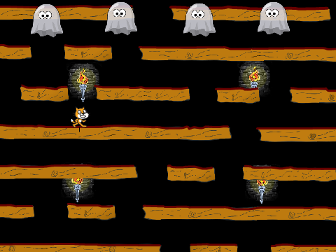 Scratch Cat Ghost Run Game! cloud scores 正