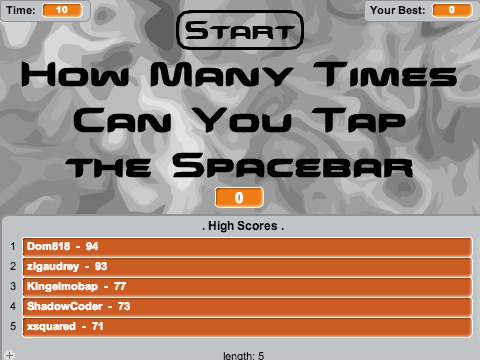 tap spacebar many times scratch project original