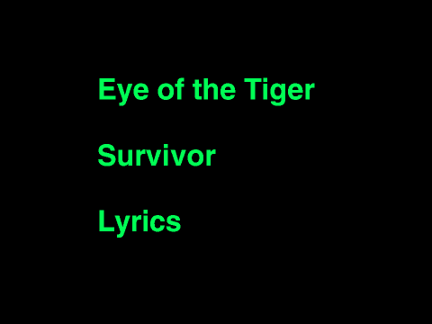 eye of the tiger survivor song lyrics