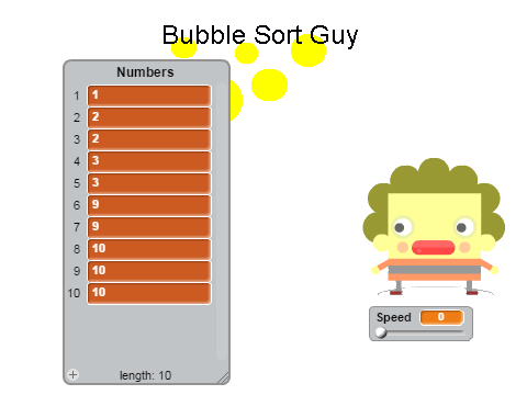 Bubble Sort Guy remix 正在Scratch