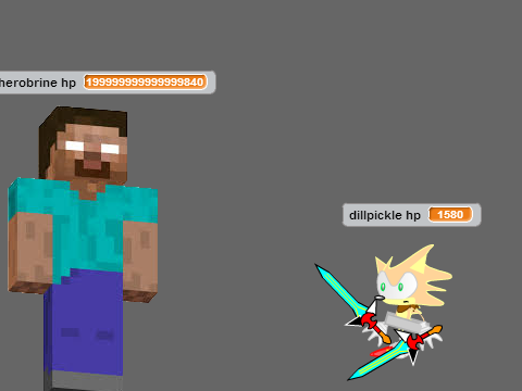 add yourself fighting herobrine