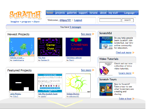 Scratch website on Scratch