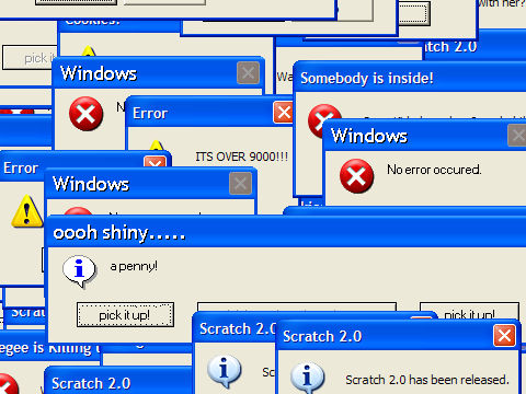 crazy error scary error on Scratch
