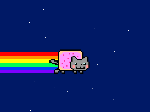 Nyan Cat and rianbow bat on Scratch