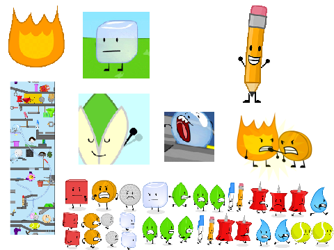 BFDI Characters Running From Evil Balls! On Scratch