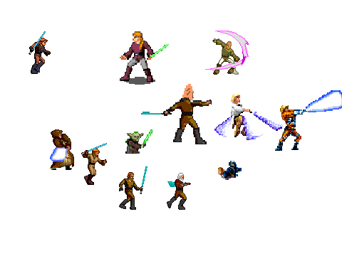 all the super star wars sprites in the world! on Scratch