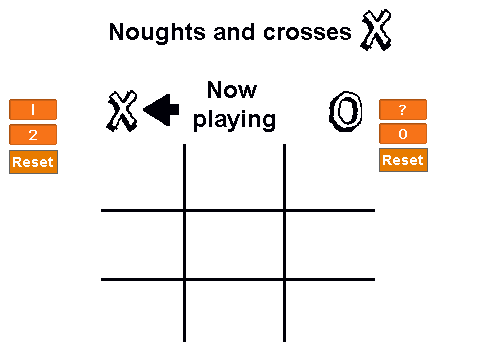 noughts and crosses (2 players)