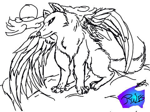Winged wolf coloring contest... on Scratch