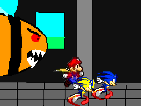 thegreatestmario, sonic1212 and supersonic1212 running away from