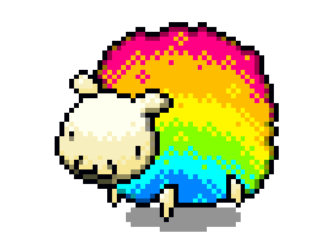 Bunny1001's entry for - Add yourself riding on a rainbow sheep! on Scratch