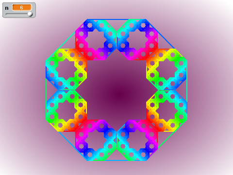 fraktal ośmiokątny on Scratch