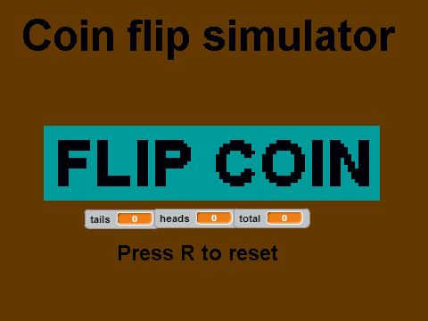 Coin flip simulation Server Edition on Scratch