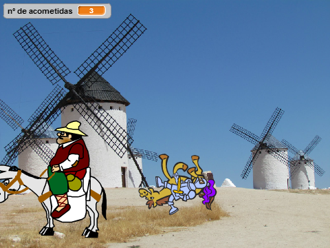 Don Quijote y los molinos de viento remix on Scratch