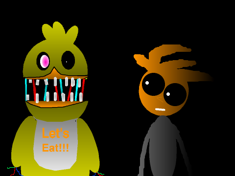 standing next to withered chica remix