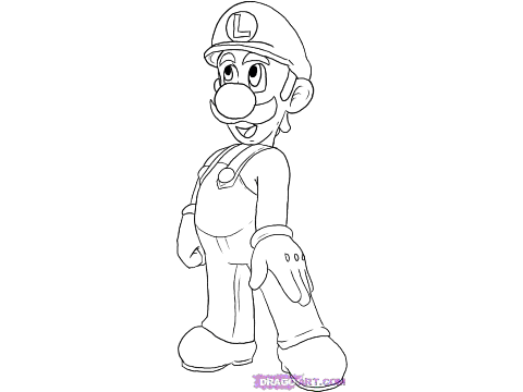 luigi coloring contest super example on Scratch