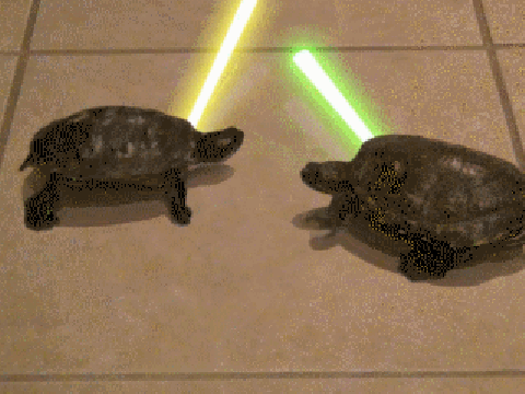 Turtle Lightsaber Battle Episode VII on Scratch